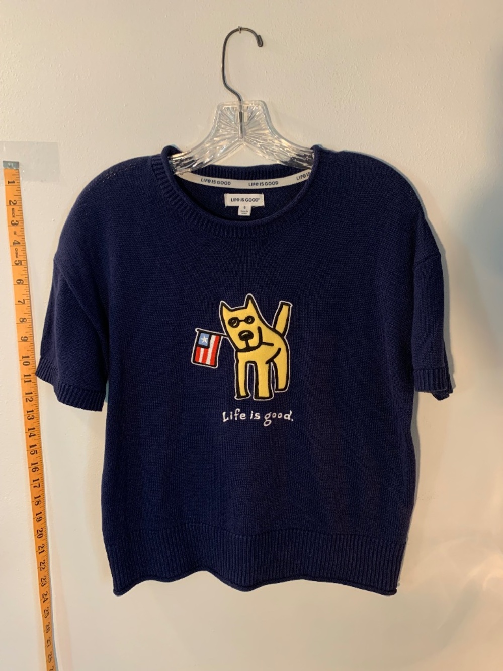 Short sleeve blue sweater Life is Good - Size Small